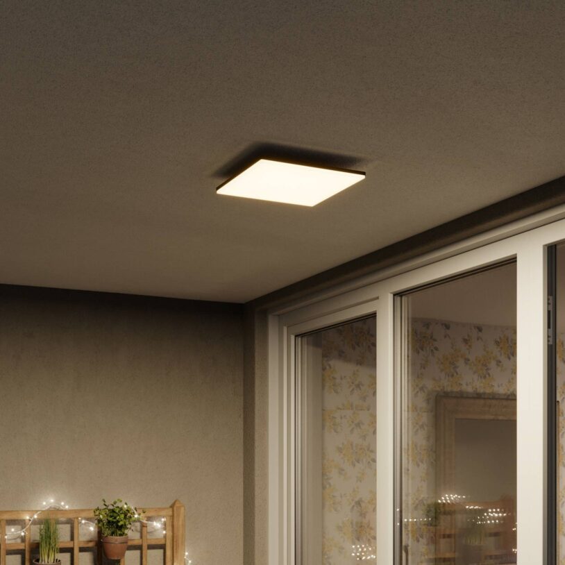 Čtvercové LED stropní světlo Henni pro exteriéry