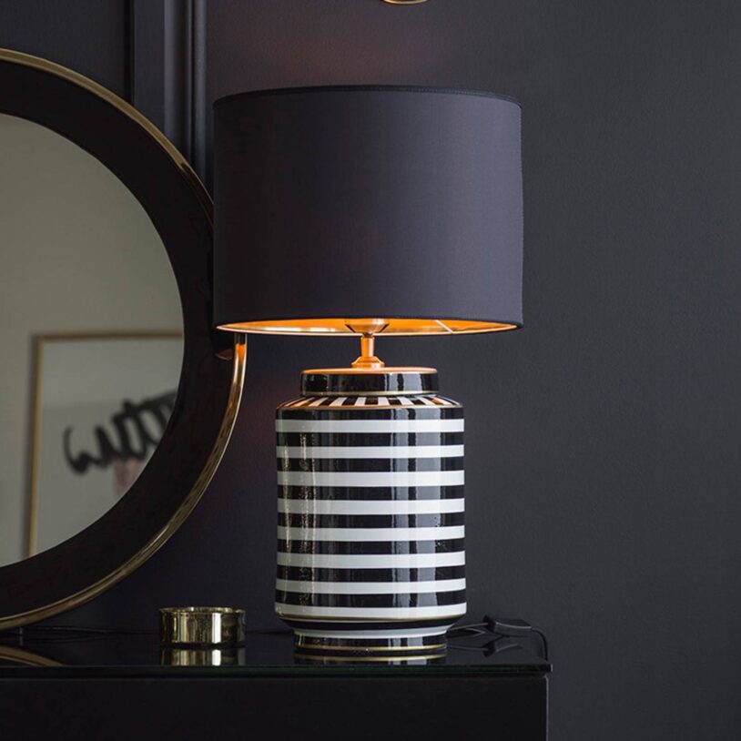 PR Home Gatsby stolní lampa Ø 30cm keramika/textil
