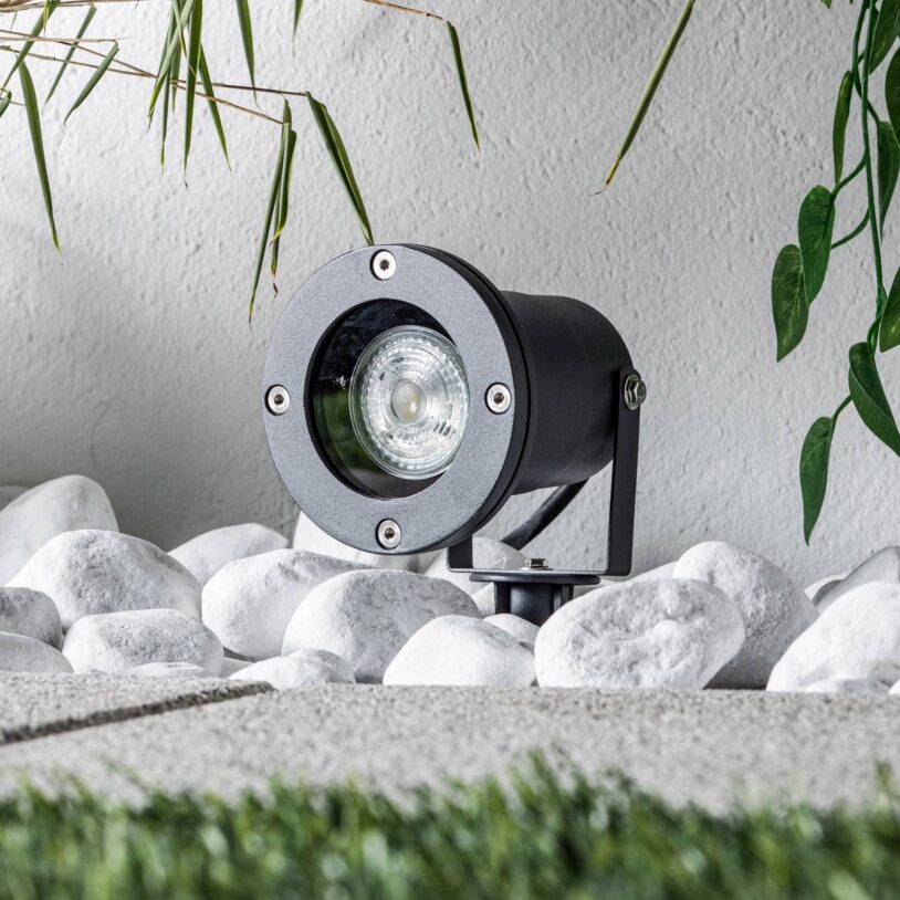 Tessa – venkovní reflektor s kolíkem v šedé barvě